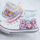 Japanese Harajuku Cartoon Hand-painted Graffiti White Canvas Shoes